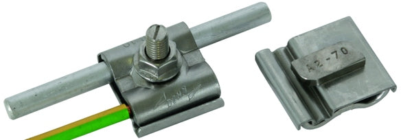 UNI-Erdungsklemmen DEHN mit Hammerkopfschraube M8 und Sperrzahnmutter Art.-Nr. 540250 UEK 8.10 AQ4 50 HKSM8 V2A