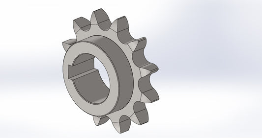 Kettenrad mit Nabe, Teilung3/4" (12B), Z=12, f. Welle Ø35 mm; d=73,6mm, verz. (m1)