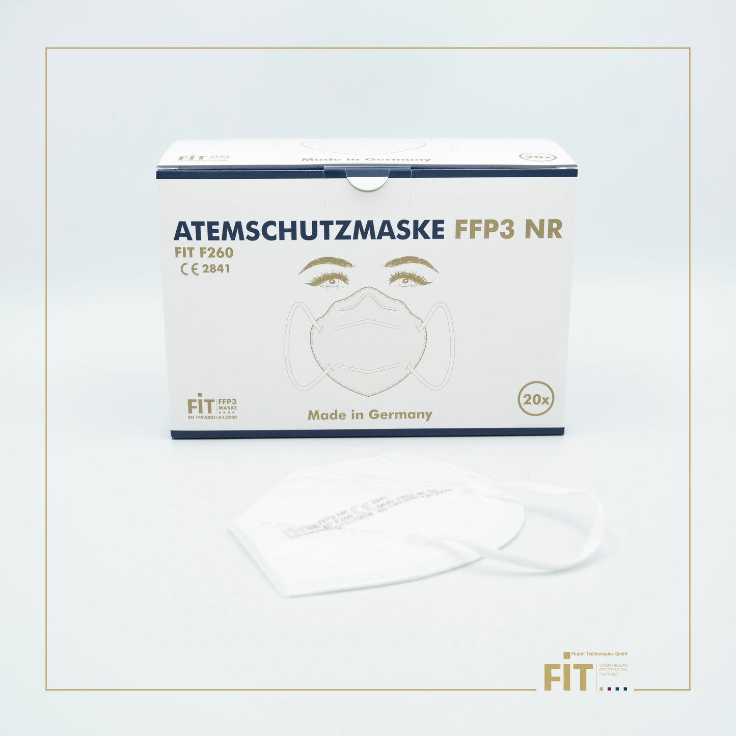 FIT F260 FFP3 NR Atemschutzmaske weiß, 20er Schachtel