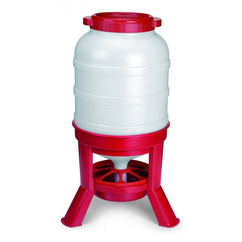 Silo-Geflügelfutterautomat rot 30L/40L