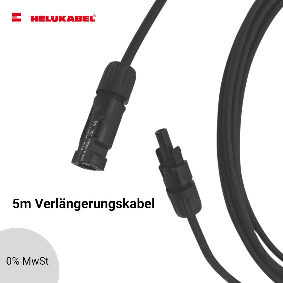 Verlängerungskabel 6mm² für PV-Modul mit MC4 Stecker und Buchse 5m