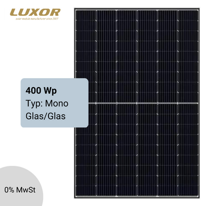 PV-Modul Luxor Mono ECO LINE HALF CELL M108 400Wp, 1722x1134x30mm, Full Black, Glas/Glas