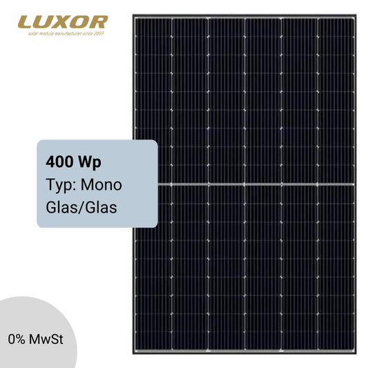 PV-Modul Luxor Mono ECO LINE HALF CELL M108 400Wp, 1722x1134x30mm, Full Black, Glas/Glas