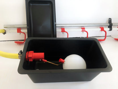 Automatisches Tränke System mit Nippeln, Geflügelhaltung, Mobilstall
