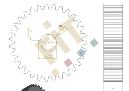 Zahnrad Anriebswalze, Z=31, m=5mm, t=40mm (m1)