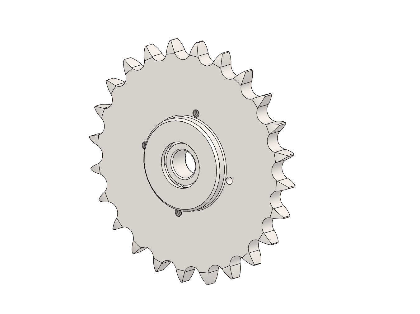 Kettenrad 08B-1, 1/2" Z24 mit Kugellager 6201 2RS, verz.