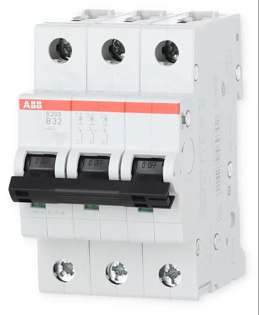 ABB S203-B32 Leitungsschutzschalter, 6kA, 32A, 3-Polig (2CDS253001R0325)