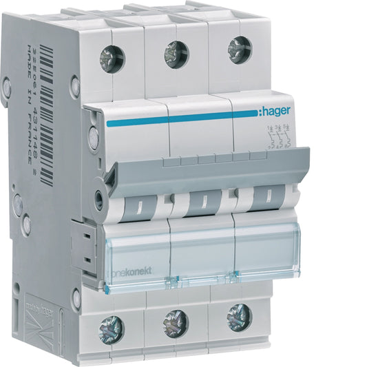 Hager MCN316 Leitungsschutzschalter 3 polig 6kA C-Charakteristik 16A 3 Module