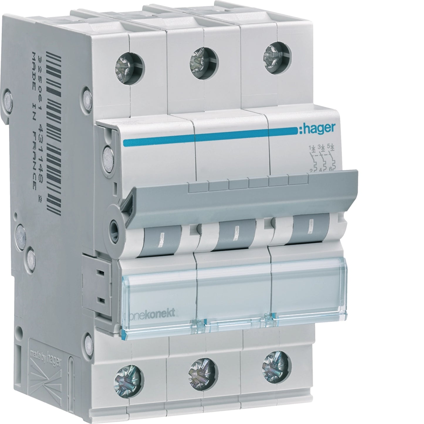 Hager MCN320 Leitungsschutzschalter 3 polig 6kA C-Charakteristik 20A 3 Module