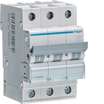 Hager MCN325 Leitungsschutzschalter 3 polig 6kA C-Charakteristik 25A 3 Module