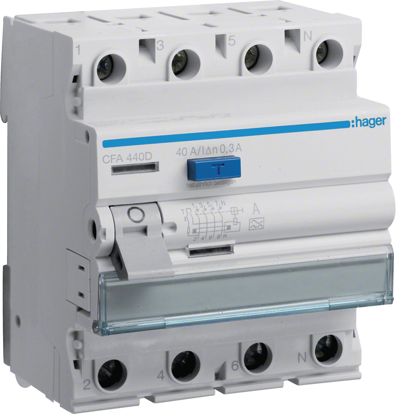 Hager CFA440D FI-Schalter 4-polig 6kA 40A 300mA Typ A