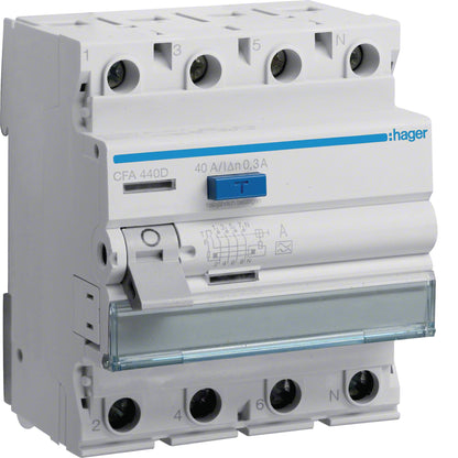 Hager CFA440D FI-Schalter 4-polig 6kA 40A 300mA Typ A
