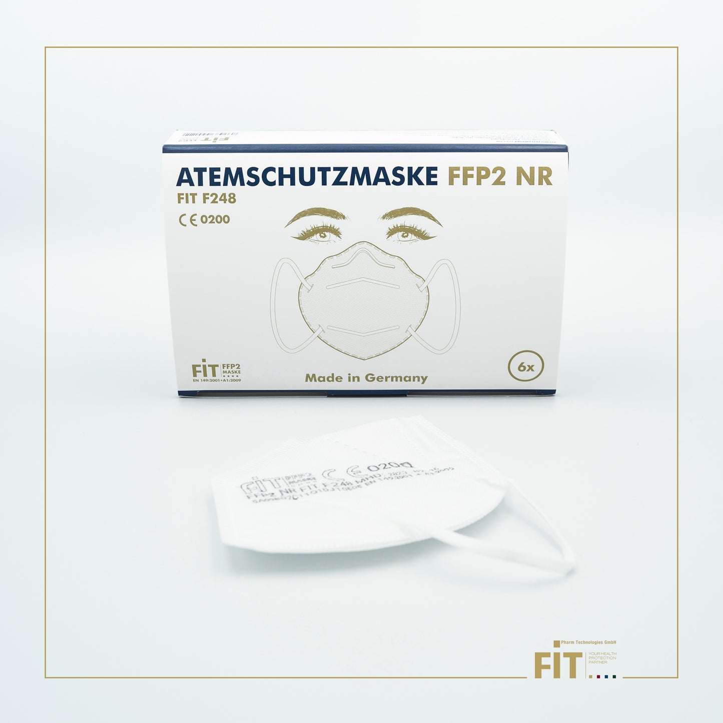 FIT F248 FFP2 NR Atemschutzmaske, Verpackt in 6er Schachtel